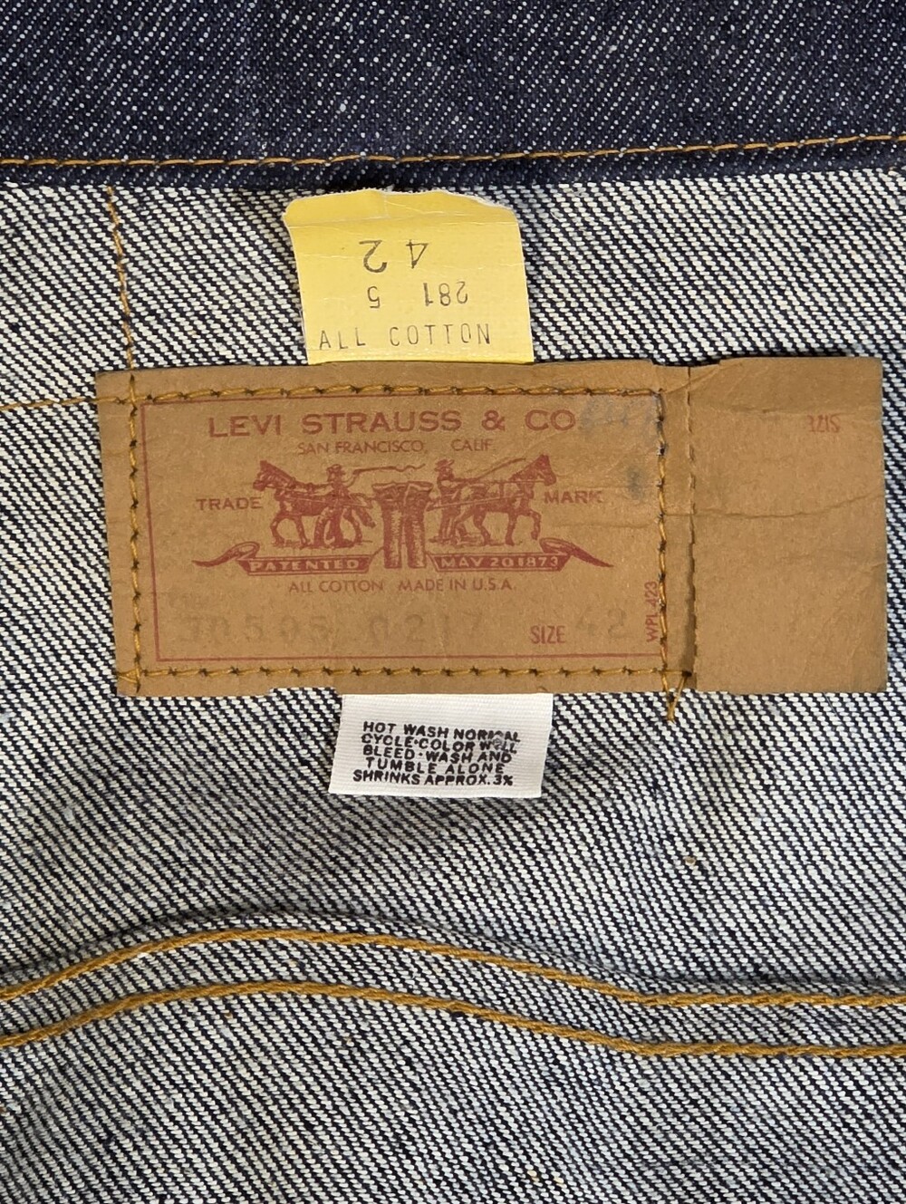 Levi's New Deadstock Vintage 1971-73 Denim Trucker Jacket Size 42 (L) - Picture 11 of 16